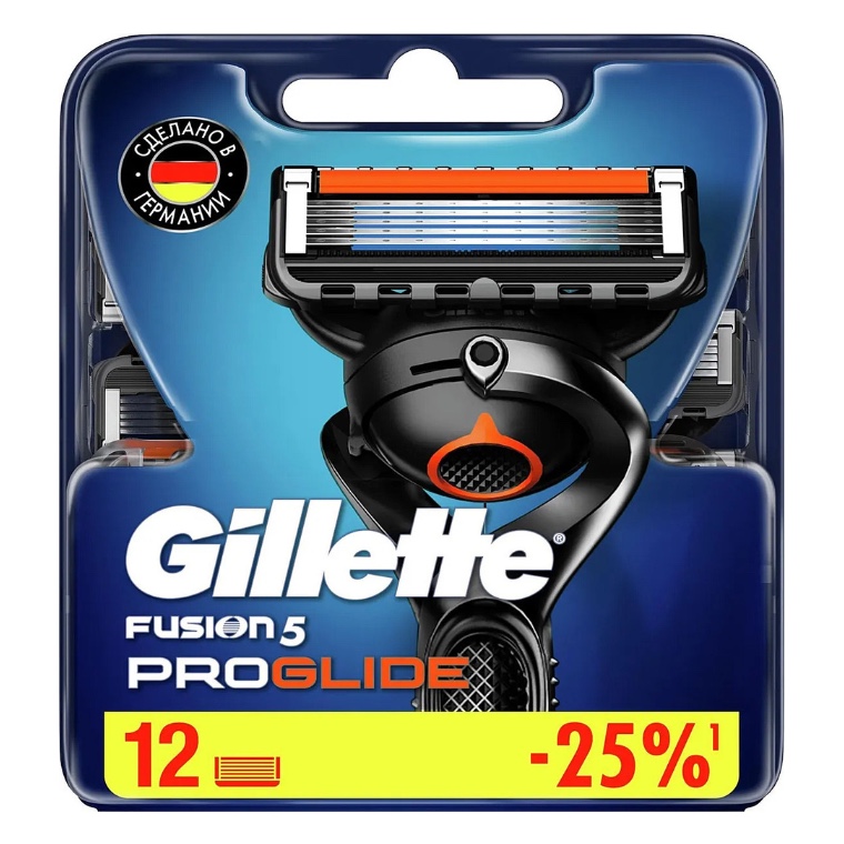 Сменные лезвия Gillette Fusion ProGlide (2-12 картриджей)