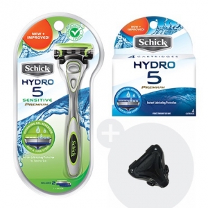 Бритва Schick Hydro 5 Premium Sensitive (1 бритва + 4 картриджа + подставка)