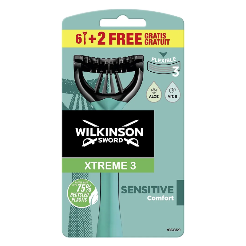 Одноразовые бритвы Wilkinson Sword Xtreme 3 Sensitive (8 бритв)